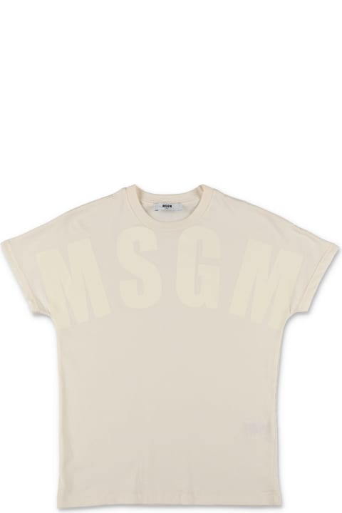 MSGM for Kids MSGM Msgm T-shirt Crema In Jersey Di Cotone Bambino
