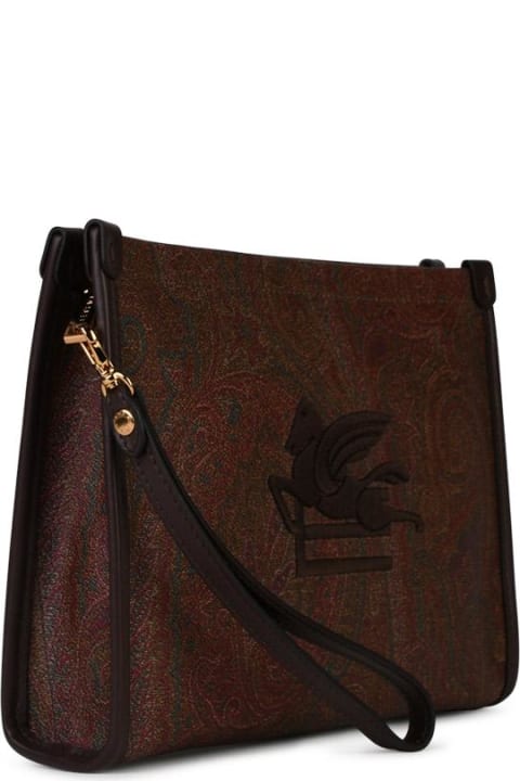 Etro for Women Etro Brown Leather Clutch Bag