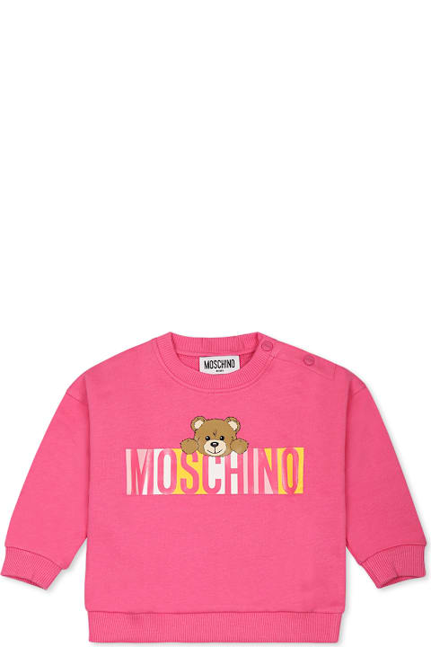 Moschino Sweaters & Sweatshirts for Women Moschino Fuchsia Sweatshirt For Baby Girl With Teddy Bear