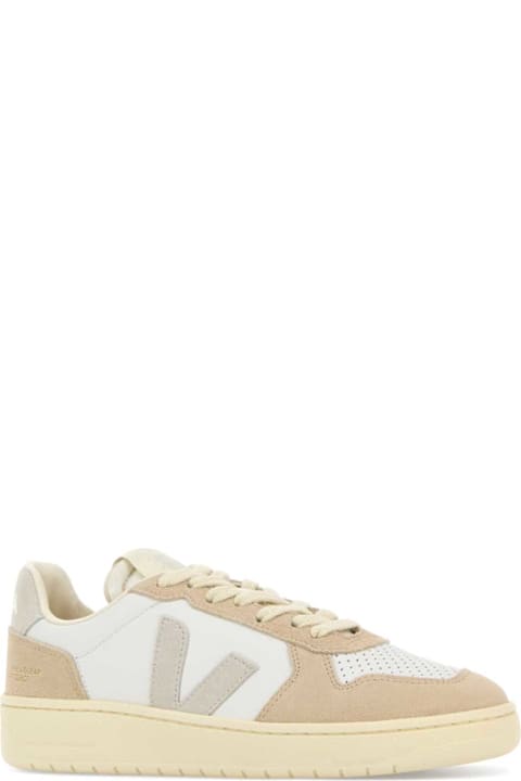 Veja Two-tone Leather And Suede V-82 Sneakers