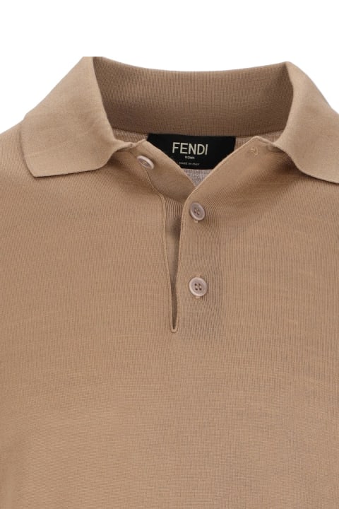 Homeware Fendi Logo Knit Polo Shirt