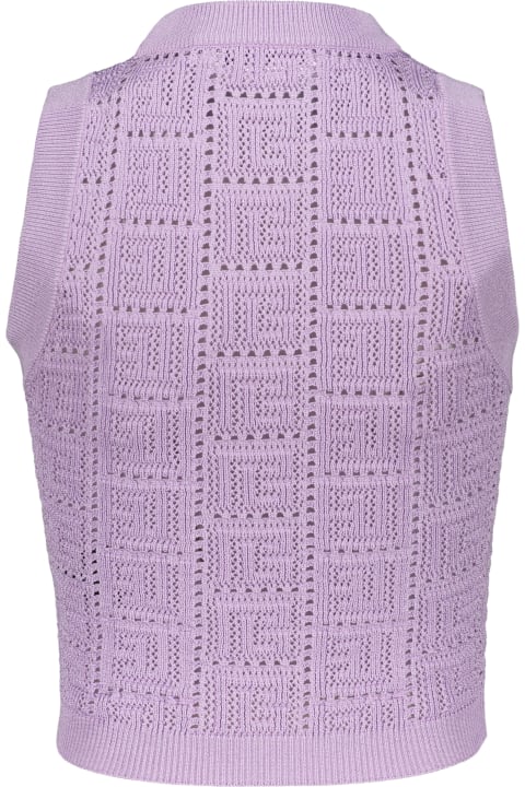 Balmain for Women Balmain Knitted Viscosa-blend Top