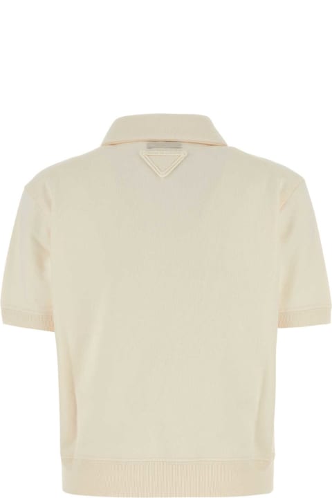 ウィメンズ Pradaのウェア Prada Cream Cotton Polo Shirt