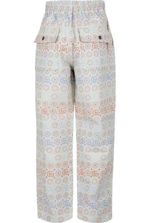 Gucci for Kids Gucci Ivory Trousers For Kids With Double G