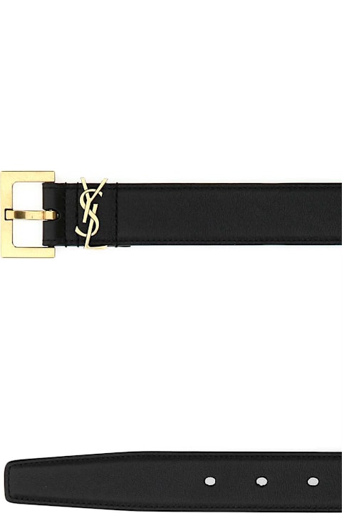 Saint Laurent Black Leather Belt
