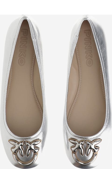 Pinko Laced Shoes for Women Pinko Joy Leather Ballet Flats