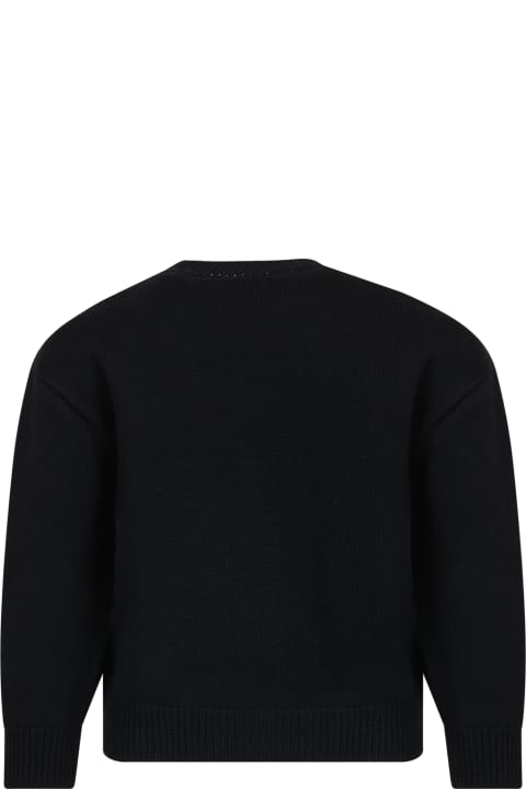 Fendi for Girls Fendi Black Sweater With Logo For Kids