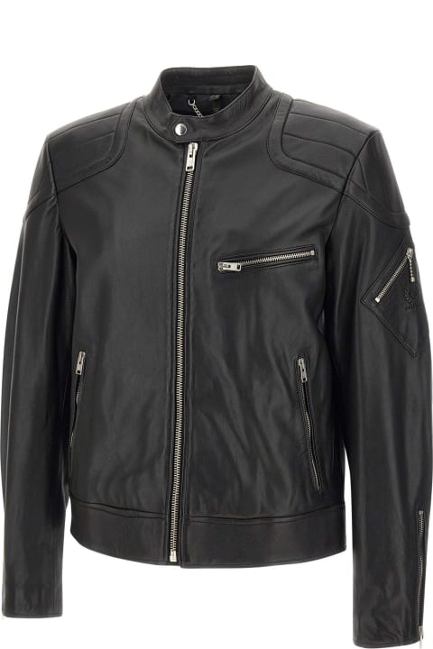 メンズ新着アイテム Belstaff "t Racer" Cheviot Leather Jacket
