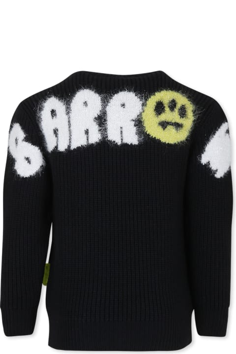 Homeware Barrow Black Sweater For Girl With Smiley And Logo