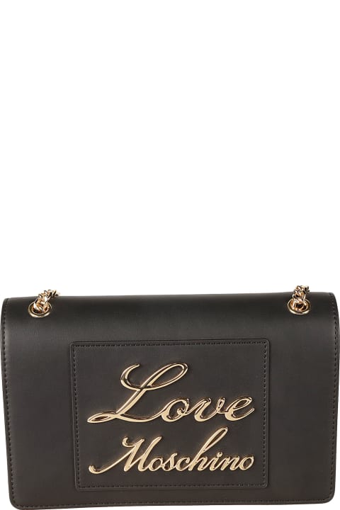 Love Moschino Shoulder Bags for Women Love Moschino Signature Logo Plaque Shoulder Bag