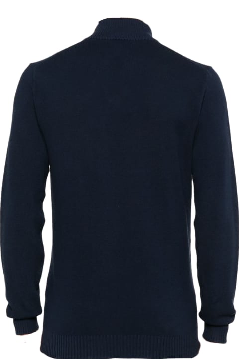 Fashion for Men Fedeli Navy Blue Cotton Polo Shirt