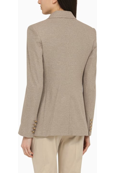 Max Mara Clothing for Women Max Mara Clay-coloured Double-breasted Jacket In Cotton