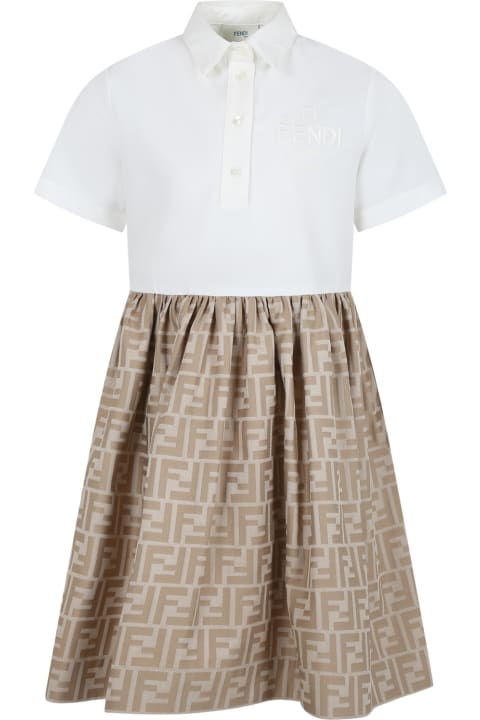 Fendi for Girls Fendi Multicolor Dress For Girl With Iconic Ff