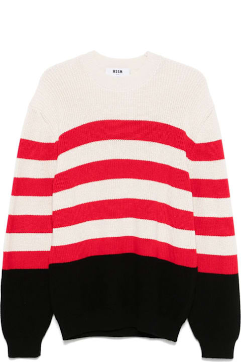 MSGM Sweaters for Men MSGM Stripe Ribbed Knit Sweater