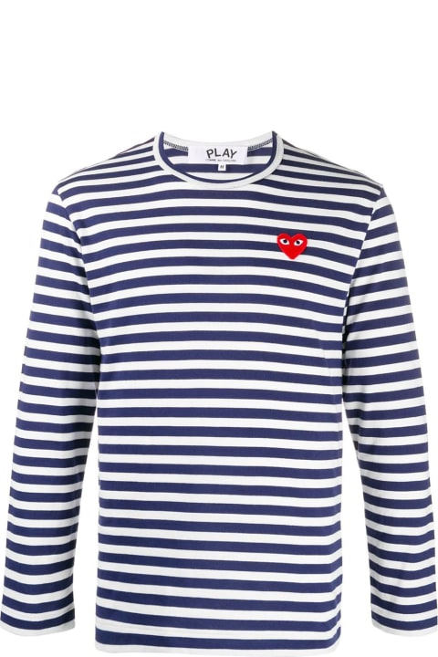 Fashion for Men Comme des Garçons Play Play Striped T-shirt Red Heart