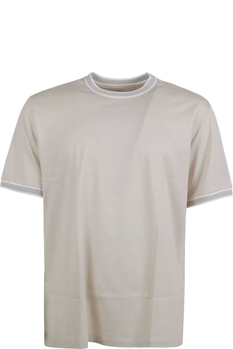 Eleventy Topwear for Men Eleventy Striped-tipping Crewneck T-shirt