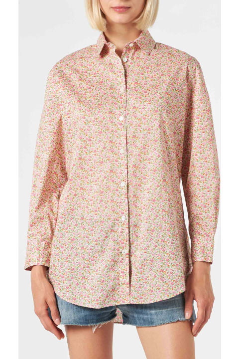أدوات منزلية MC2 Saint Barth Woman Brigitte Cotton Shirt With Flower Print | Made With Liberty Fabric