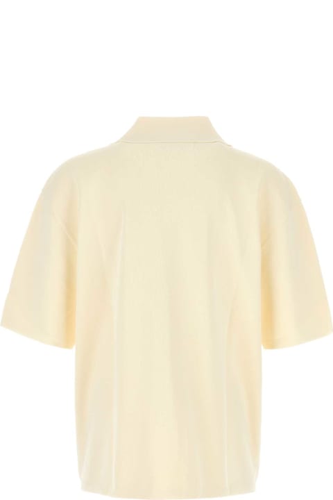 Ami Alexandre Mattiussi for Kids Ami Alexandre Mattiussi Cream Viscose Blend Oversize Polo Shirt