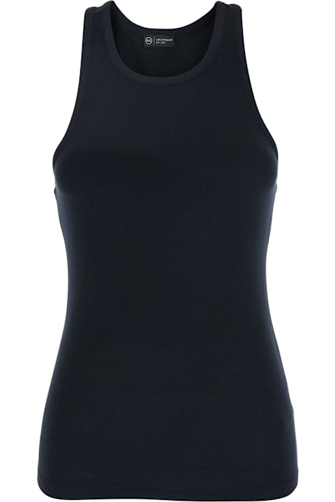 Homeware AG Jeans Black Top With Logo Printed On The Back In Modal Blend Woman