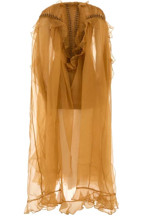 Zimmermann for Kids Zimmermann Orange Organza Balance Dress