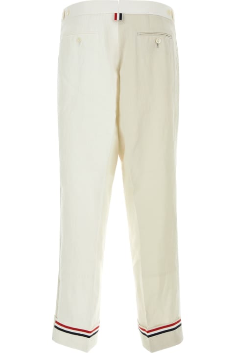 Thom Browne Pants for Men Thom Browne Two-tone Linen Pant