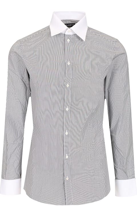 Dolce & Gabbana for Men Dolce & Gabbana Striped Cotton Poplin Shirt
