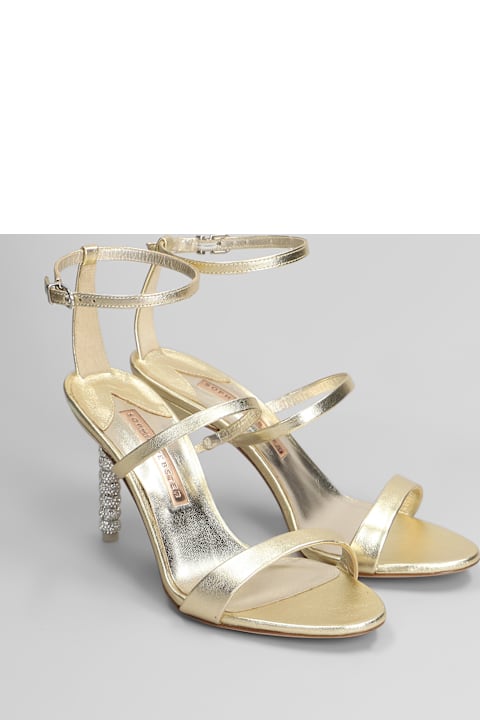 Sophia Webster Sandals for Women Sophia Webster Rosalind Crystal Mid Sandals In Gold Leather