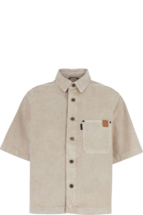 Homeware Haikure 'olive' Beige Shirt With Classic Collar In Cotton And Linen Blend Woman