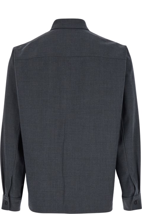 Theory Coats & Jackets for Men Theory Grey Overshirt With Patch Pocket In Wool Man