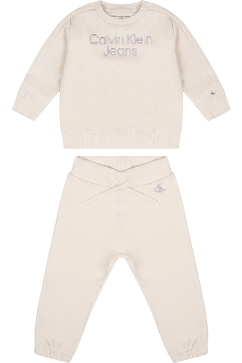 Ivory Suit For Babykids With Logo