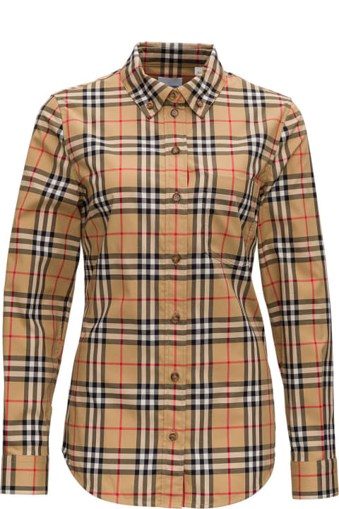 Burberry Woman's Vintage Check Beige Cotton Shirt