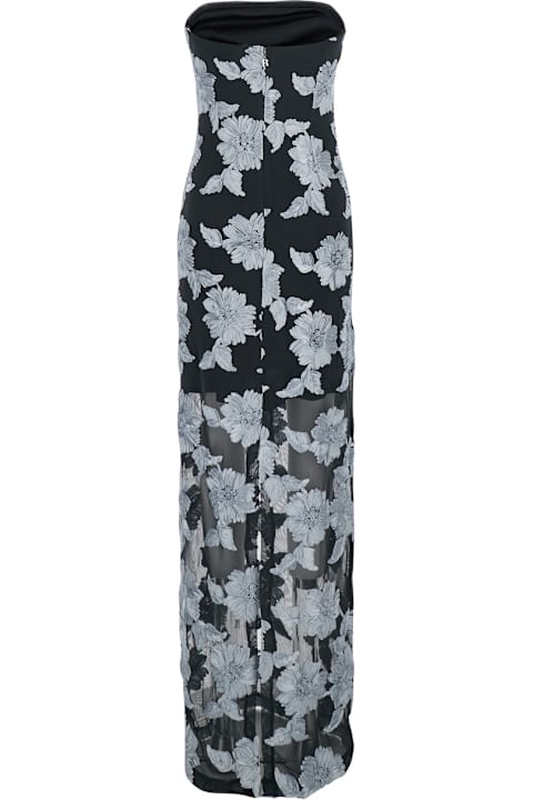 Rotate by Birger Christensen for Women Rotate by Birger Christensen Multicolor Long Dress With All-over Floral Print In Tech Fabric Stretch Woman