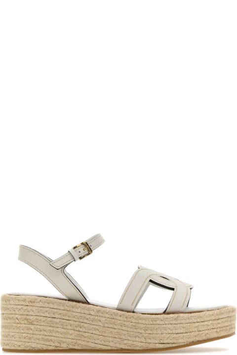Tod's Women Tod's White Leather Wedges