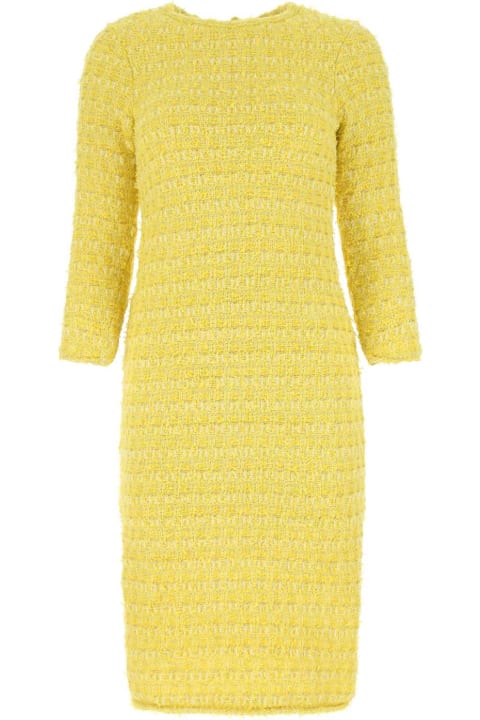 Balenciaga Clothing for Women Balenciaga Yellow Fabric Back-to-front Midi Dress