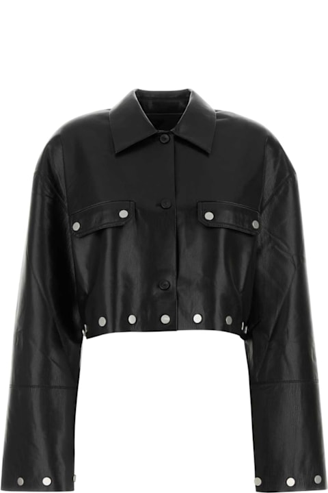 Homeware Nanushka Black Synthetic Leather Kassie Shirt