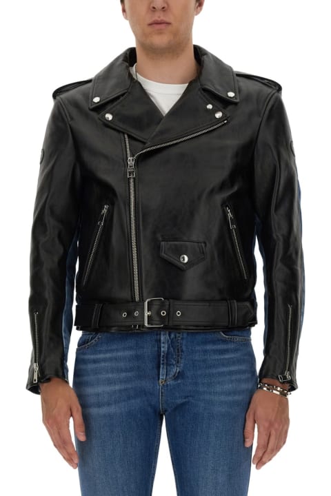 メンズ Alexander McQueenのコート＆ジャケット Alexander McQueen Combo Biker Jacket