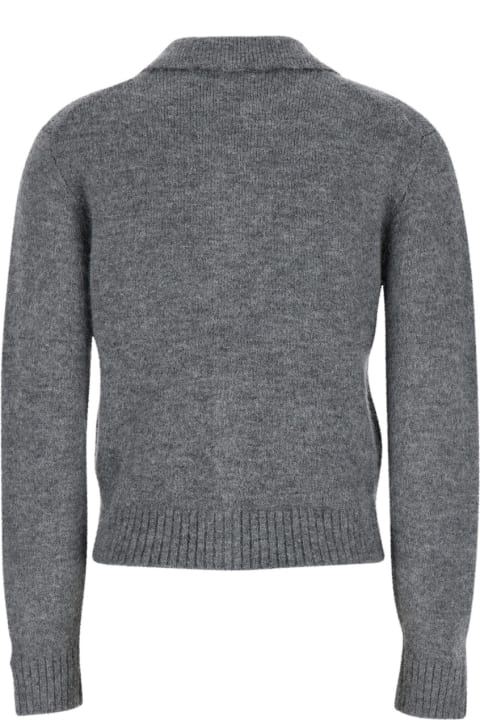 Dunst Topwear for Women Dunst Grey Cardigan With Open Collar In Wool Blend Woman