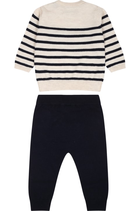Zadig & Voltaire Bottoms for Baby Girls Zadig & Voltaire Blue And Ivory Set For Baby