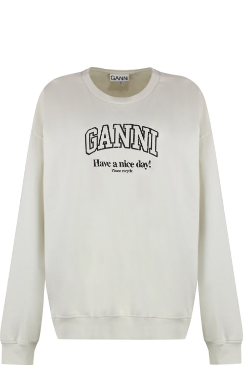 Ganni Fleeces & Tracksuits for Women Ganni Cotton Crew-neck Sweatshirt