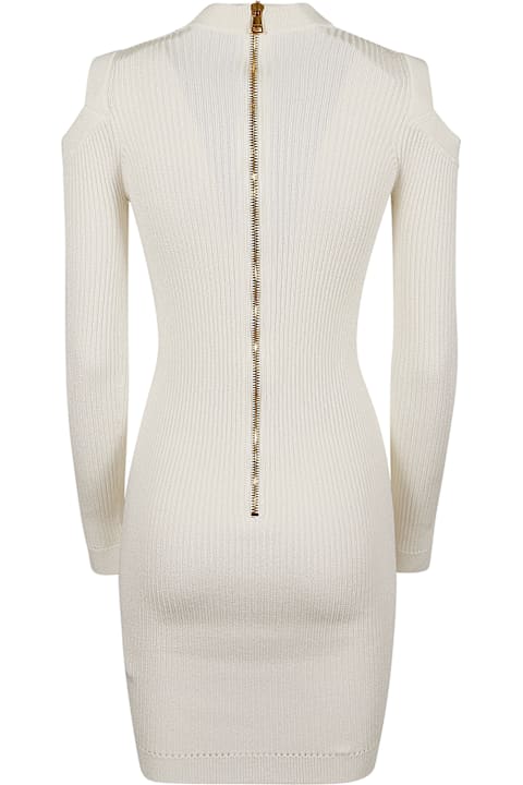 Balmain Dresses for Women Balmain Ls Db Col Shoulder Cut Knit Dress