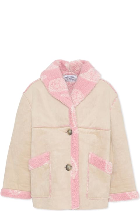 Homeware MC2 Saint Barth Beige Faux Fur Coat For Girl