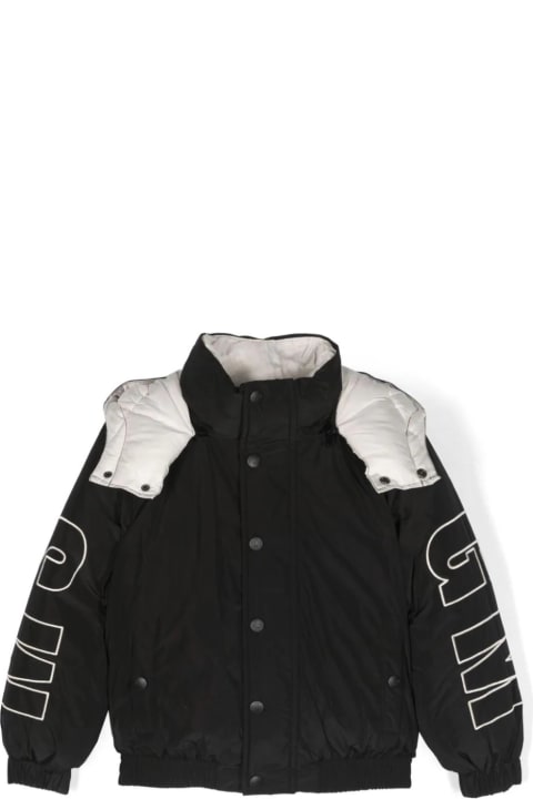 MSGM Coats & Jackets for Boys MSGM Black And White Puffer Jacket With Logo