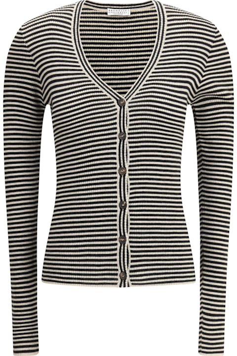 Sweaters Sale for Women Brunello Cucinelli Striped Cardigan