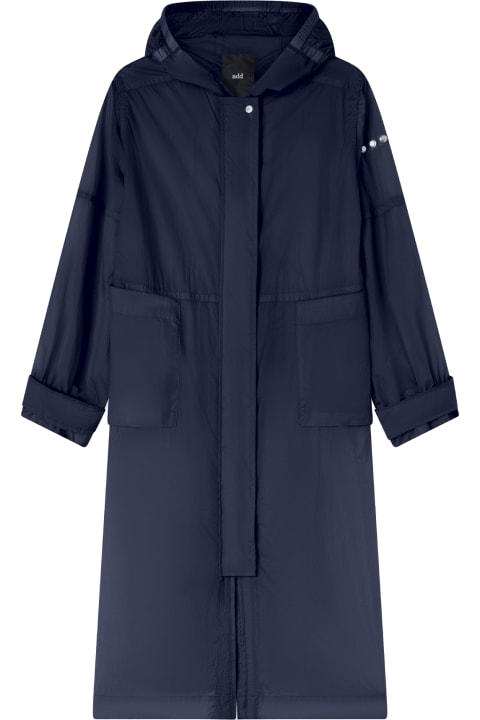 Add Coats & Jackets for Women Add Long Navy Blue Parka With Hood