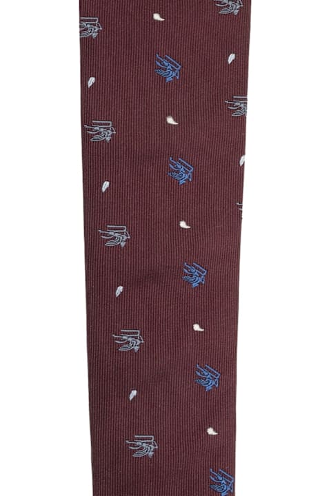 Ties for Men Etro Logo Embroidered Pointed-tip Tie