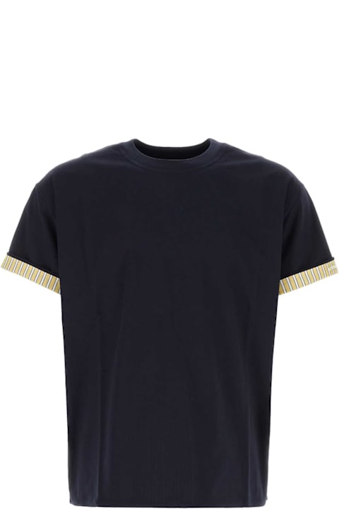 ملابس علوية لـ القسم الرجالي Bottega Veneta Midnight Blue Cotton T-shirt