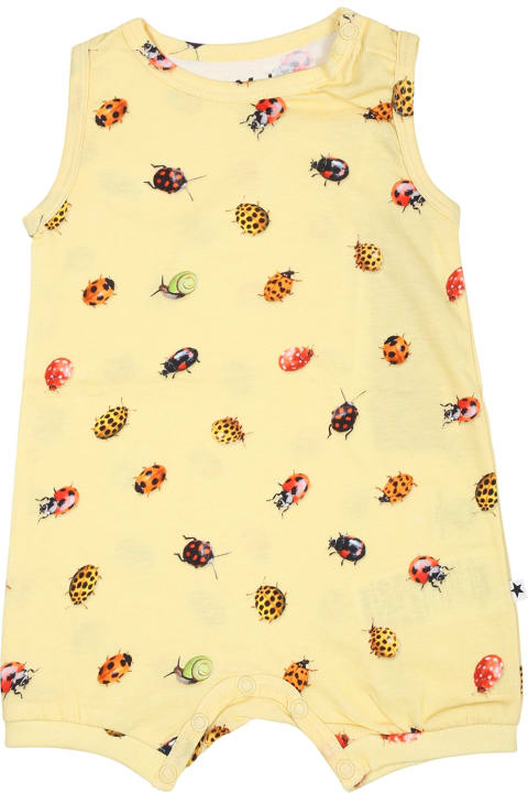 ベビーボーイズ Moloのボディスーツ＆セットアップ Molo Yellow Romper For Baby Kids With Ladybugs