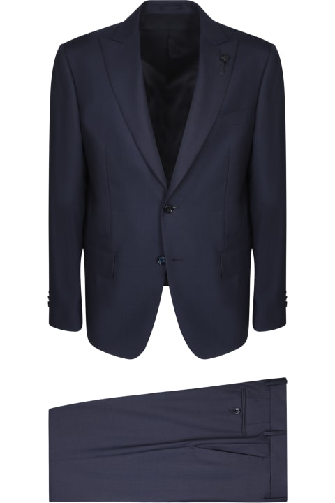 Suits for Men Lardini Single-breasted Blue Suit