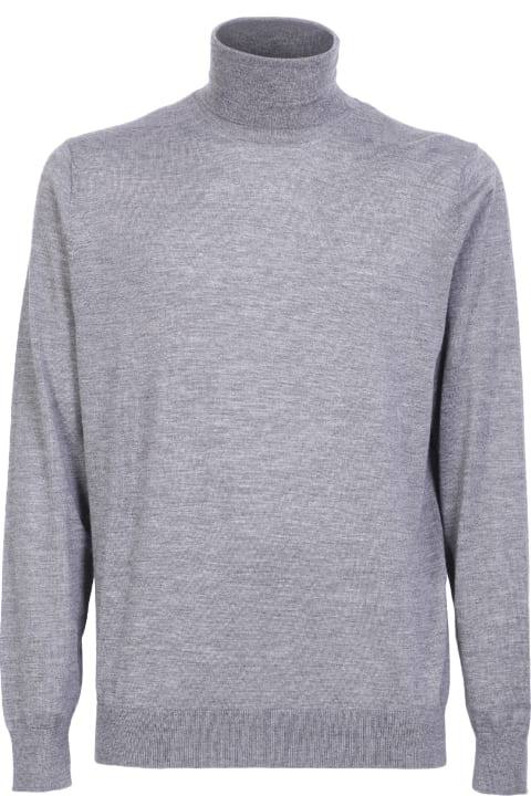 Grey Silk And Cashmere Sweater
