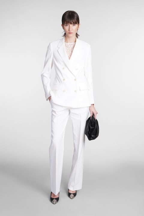 Scarly  Pants In White Viscose